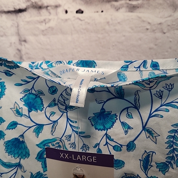 Draper James Ladies Ruffle Sleeve Dress Size XXL Blue Paisely - Picture 4 of 7